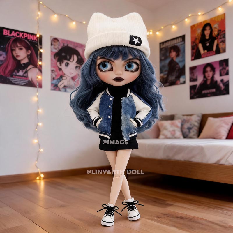 Streetwear Denim Jacket Outfit for 30cm Dolls, Star Beanie & Shorts Set, Casual Cool 1/6 Scale Fashion