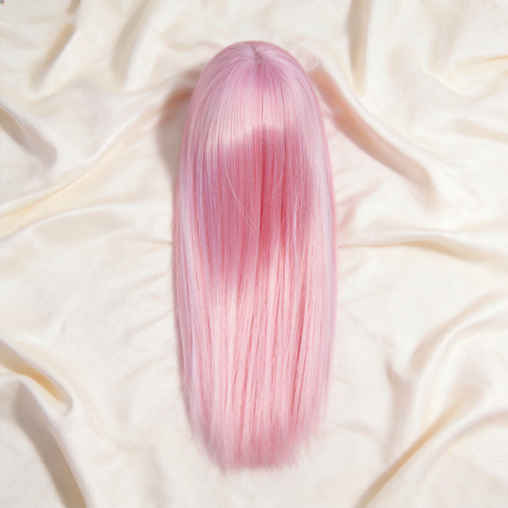 1/6 Scale Pink Long Straight Wig | BJD Dolls Wig with High Temperature Fiber | Heat Resistant Cosplay Dolls Accessories for 30cm Dolls