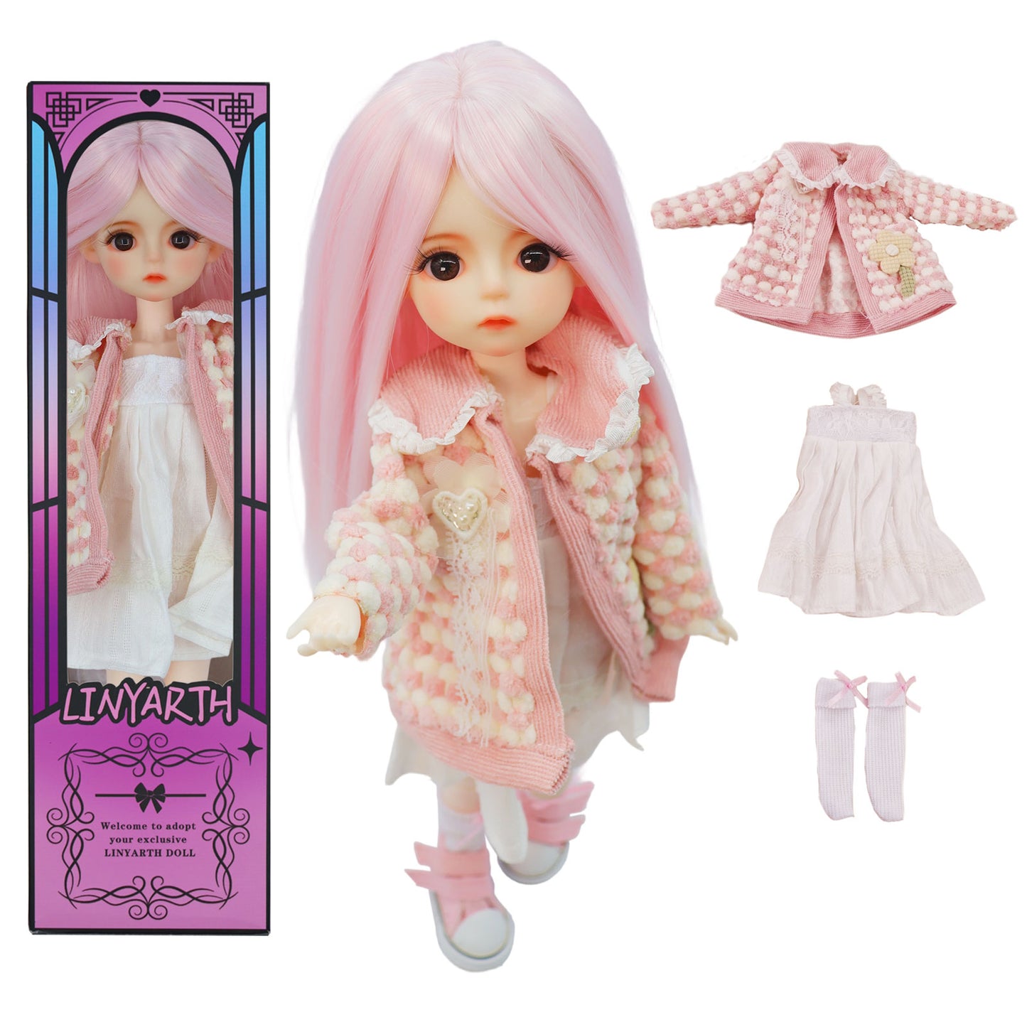 1/6 BJD Doll Mimi Balletcore 30cm Hand-Painted Face Poseable Gift (Mimi)