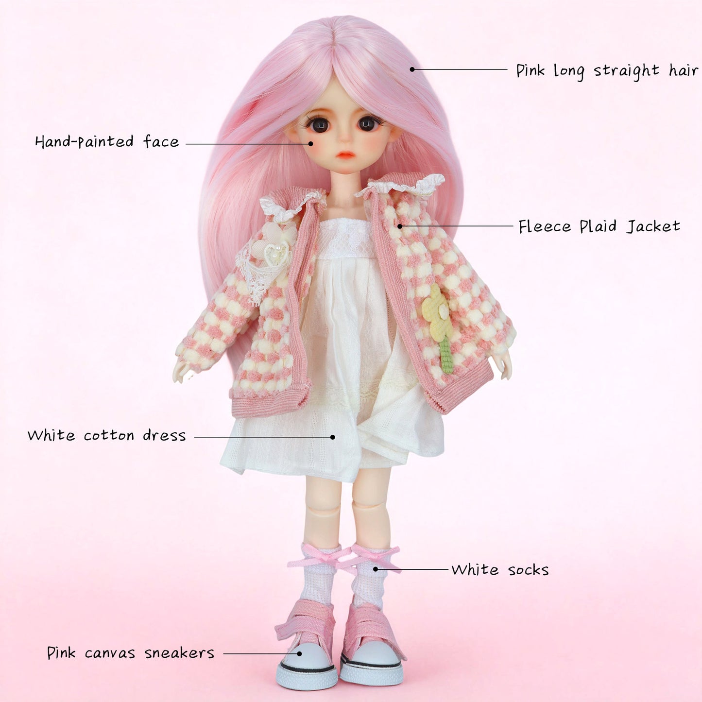 1/6 BJD Doll Mimi Balletcore 30cm Hand-Painted Face Poseable Gift (Mimi)