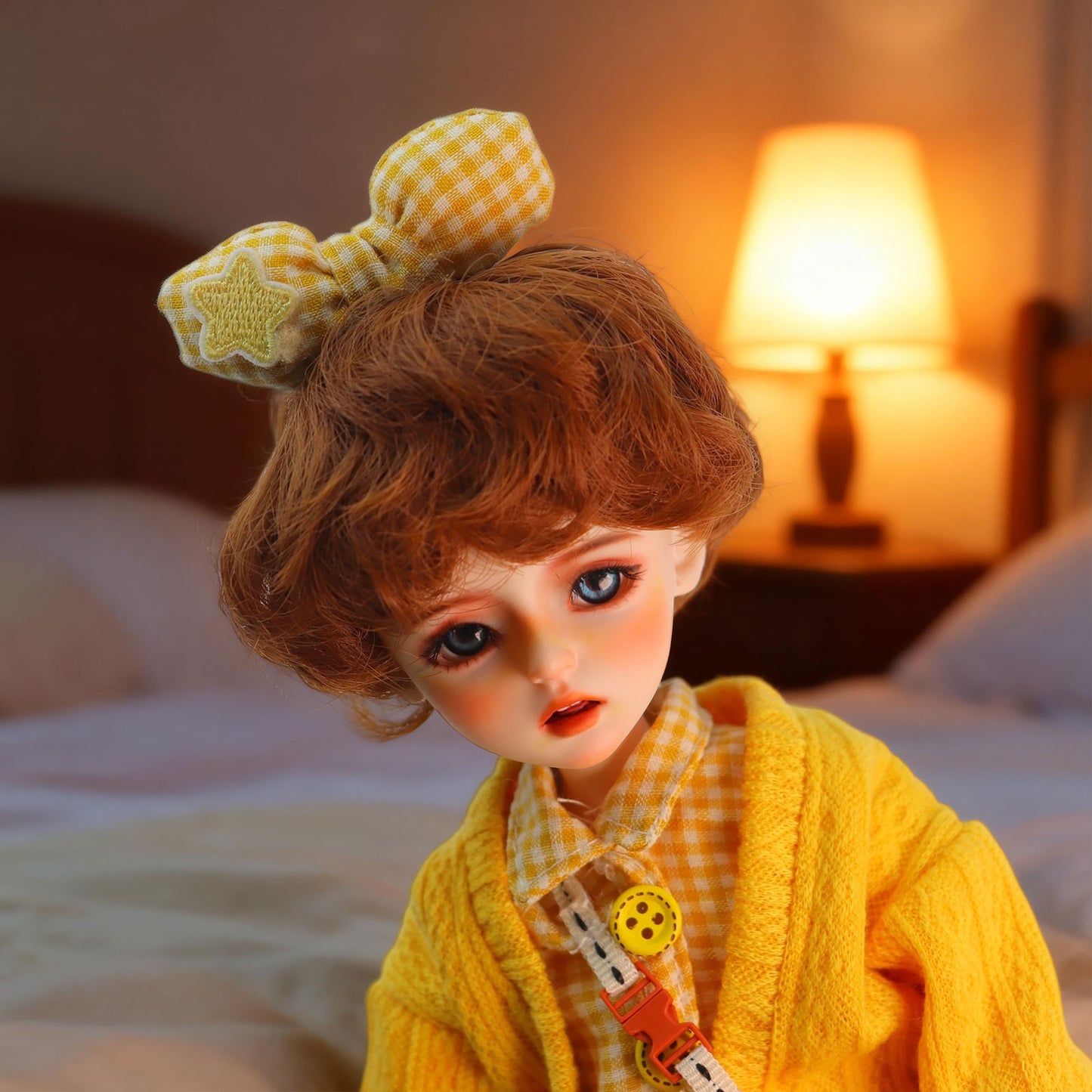 1/6 BJD Doll Sunny Dopamine Yellow 30cm Hand-Painted Face Poseable Gift (Sunny)
