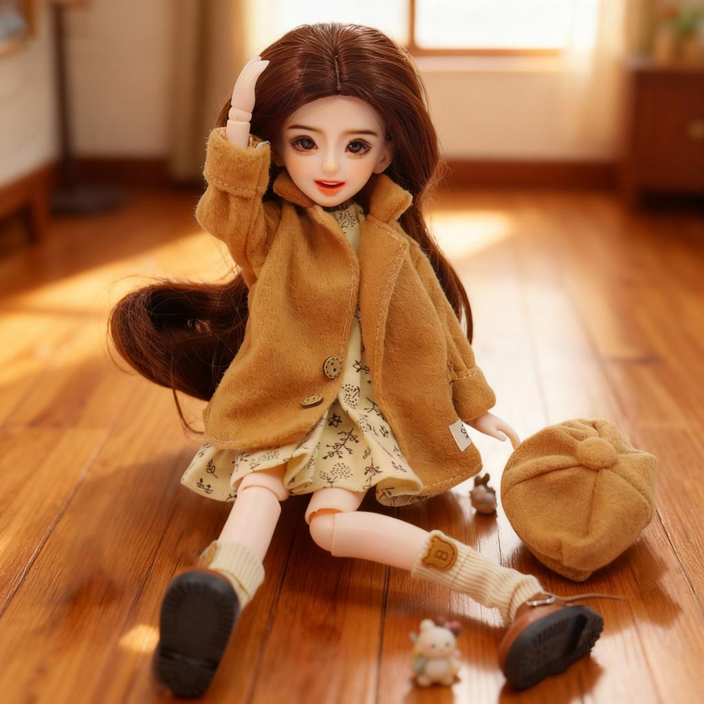 1/6 BJD Doll Autumn Literary Theme 30cm Hand-Painted Face Poseable Gift (Autumn)