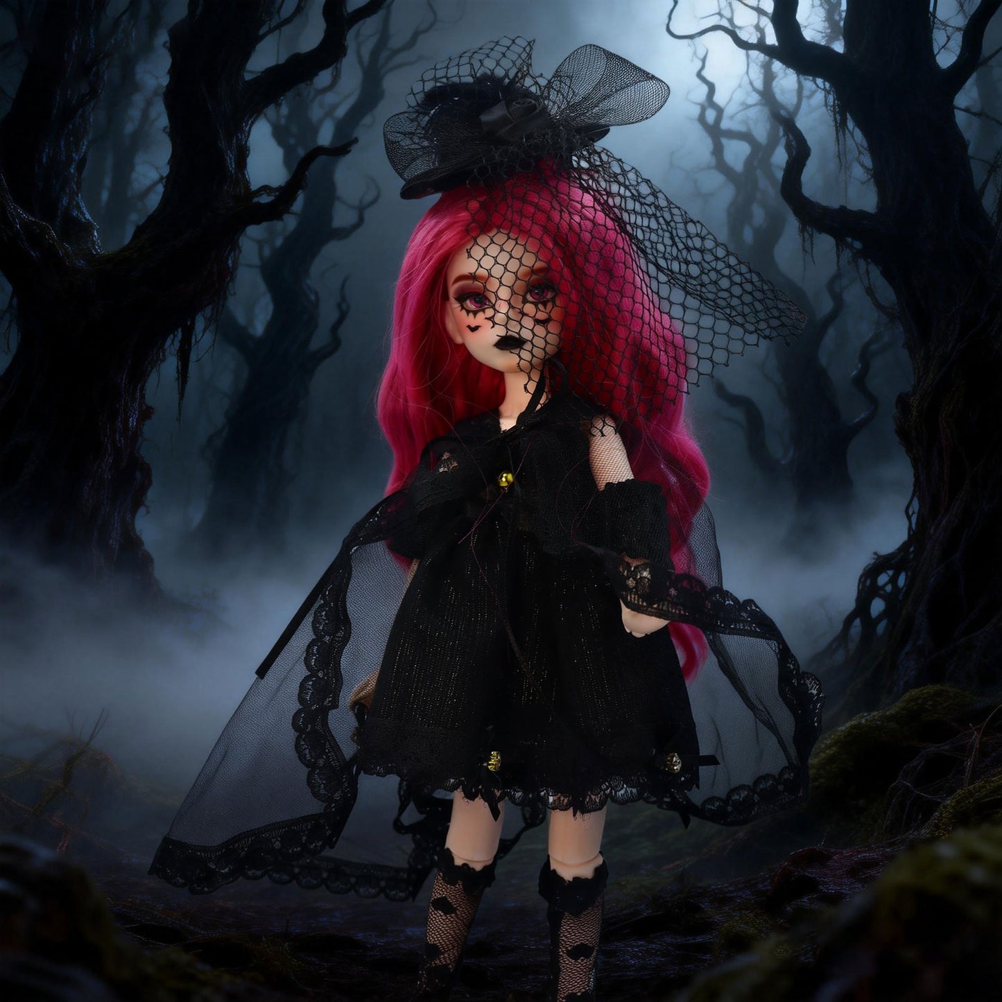 1/6 Gothic BJD Doll 30cm Hand-Painted Face Poseable Collectible Gift (Raven)