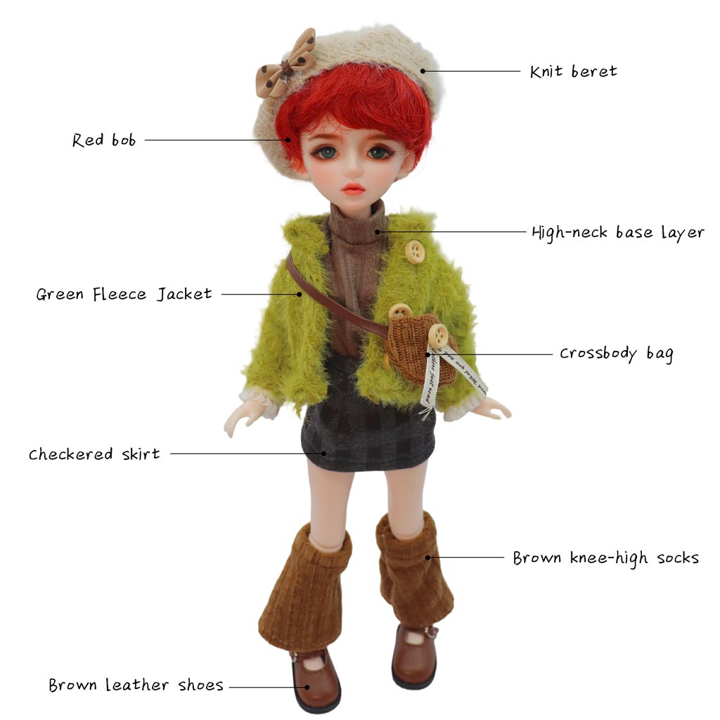 1/6 BJD Doll Film Photographer 30cm Hand-Painted Face Poseable Gift (Elise)