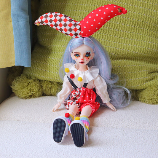 1/6 Scale BJD Doll Vintage Circus Clown 30cm Hand-Painted Face Poseable Gift (Jesse)