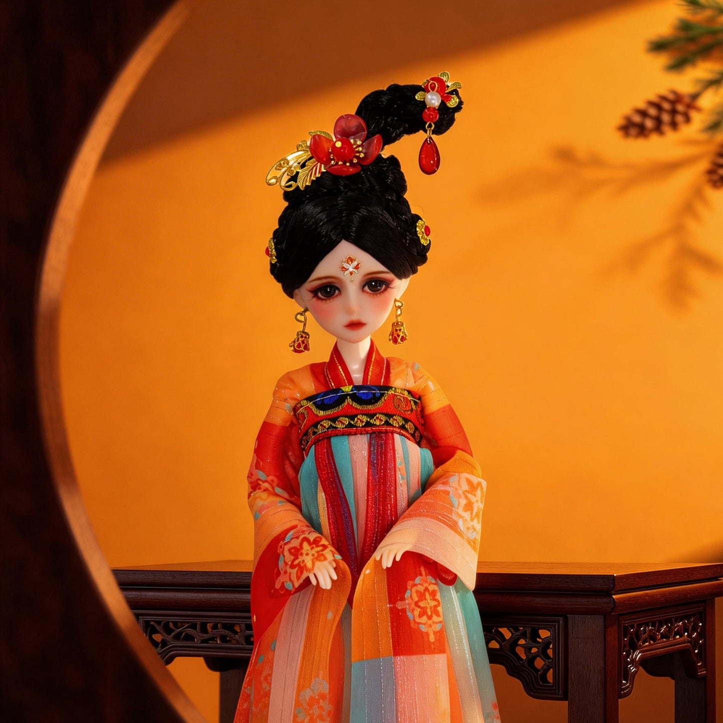 1/6 Scale BJD Doll Ancient Chinese Lady 30cm Hand-Painted Face Collectible Gift (Wan Er)