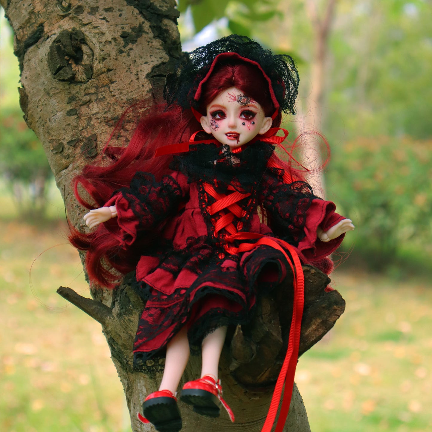 1/6 BJD Doll Vampire Noble Gothic Lolita 30cm Hand-Painted Face Collectible Gift ( Scarlett )