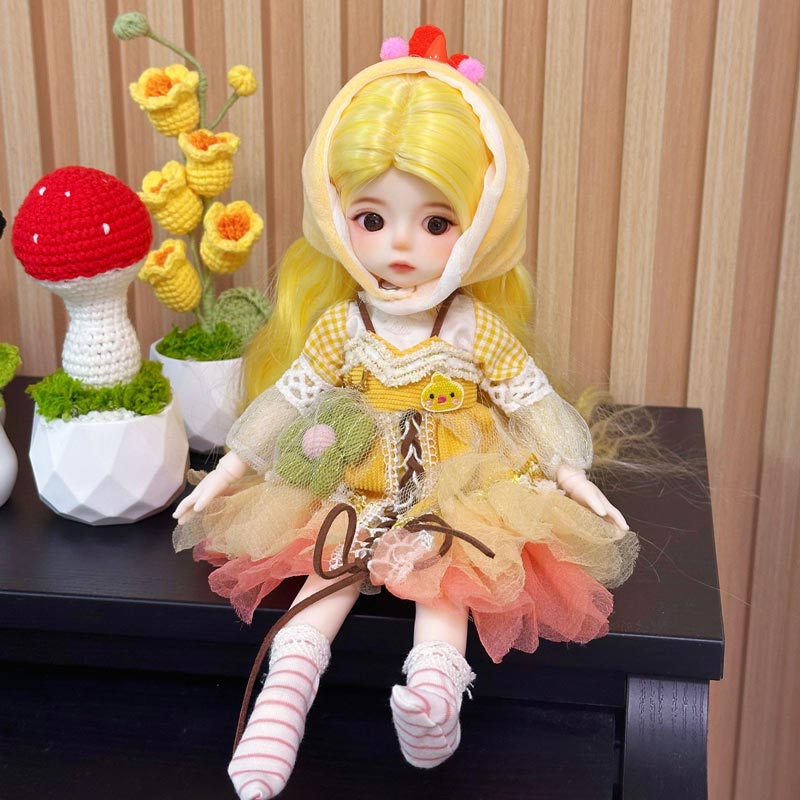 1/6 BJD Doll 30cm Cute Animal Costume & Wig | 18 Joints Poseable Smart Doll for Collectors (Sunnie)
