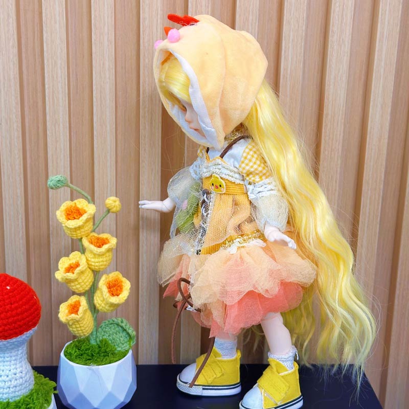 1/6 BJD Doll 30cm Cute Animal Costume & Wig | 18 Joints Poseable Smart Doll for Collectors (Sunnie)