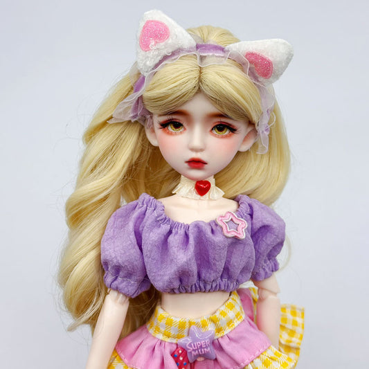 1/6 BJD Doll 30cm Hand-Painted Ball Jointed Collectible Golden Cat Gift (Aurora)