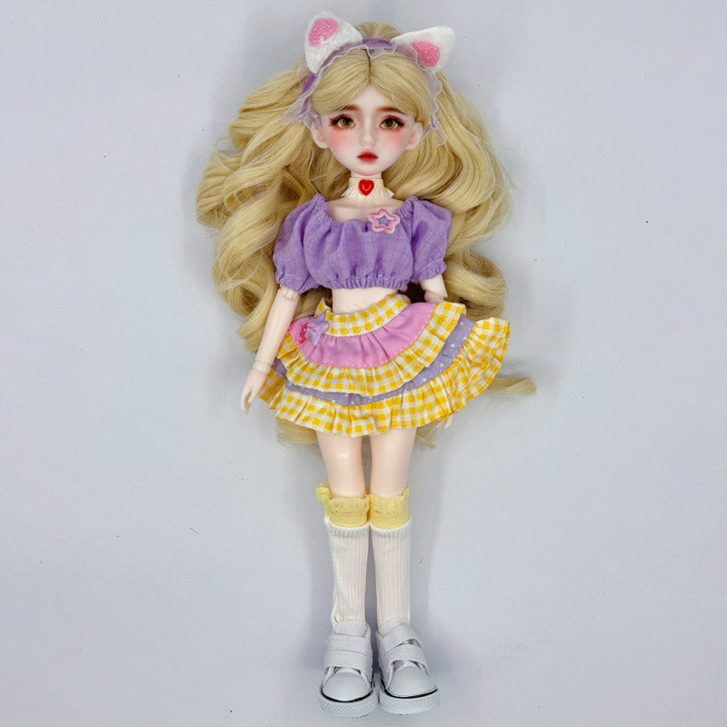 1/6 BJD Doll 30cm Hand-Painted Ball Jointed Collectible Golden Cat Gift (Aurora)