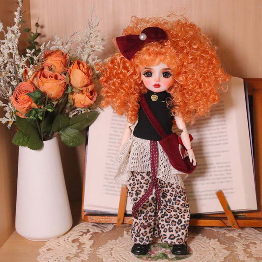 1/6 BJD Doll Street Artist Hand-Painted Face 30cm Collectible Gift（Ruby）