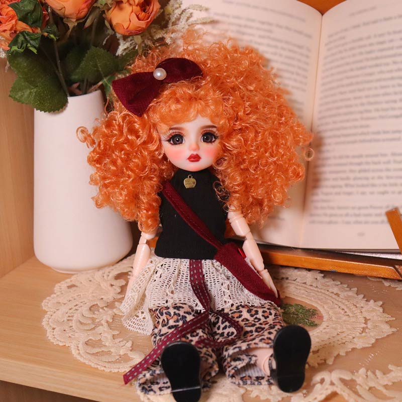 1/6 BJD Doll Street Artist Hand-Painted Face 30cm Collectible Gift（Ruby）