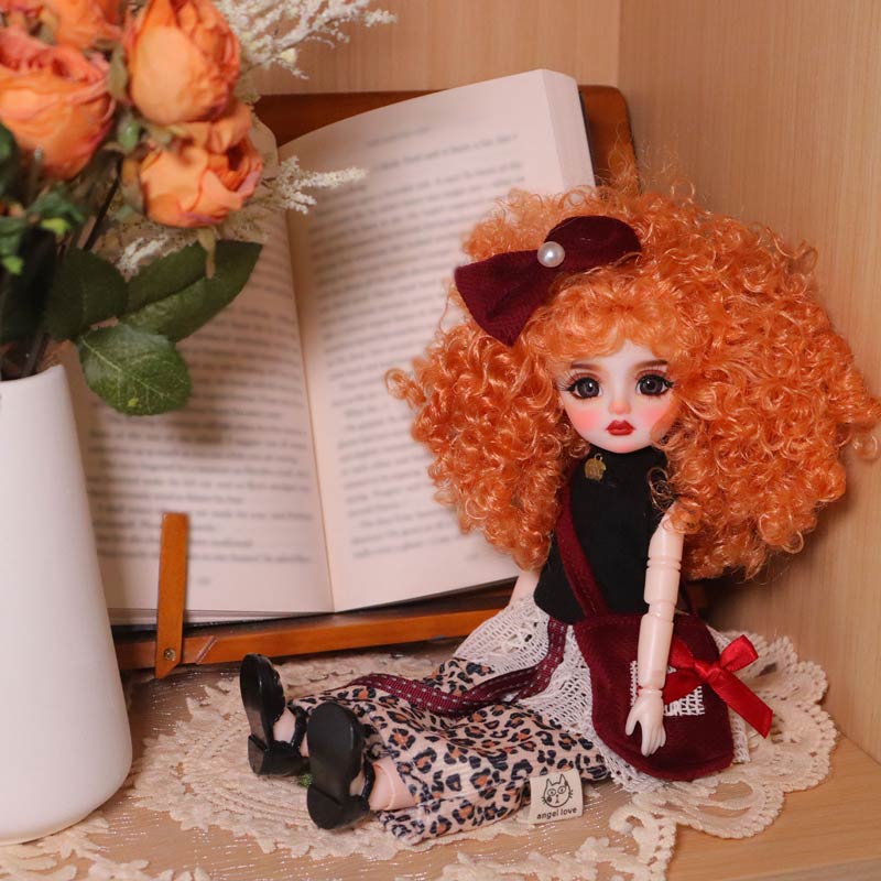 1/6 BJD Doll Street Artist Hand-Painted Face 30cm Collectible Gift（Ruby）