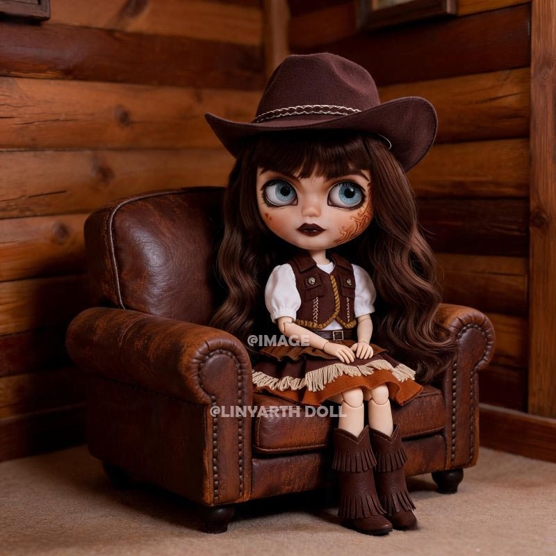 Western Cowgirl Fringe Dress Set for 30cm Dolls, Vintage Rodeo Outfit with Cowboy Hat & Chaps, Brown 1/6 Scale