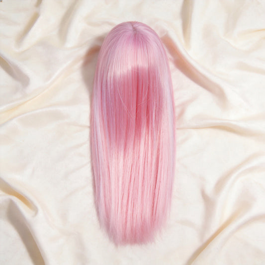 1/6 Scale Pink Long Straight Wig | BJD Dolls Wig with High Temperature Fiber | Heat Resistant Cosplay Dolls Accessories for 30cm Dolls